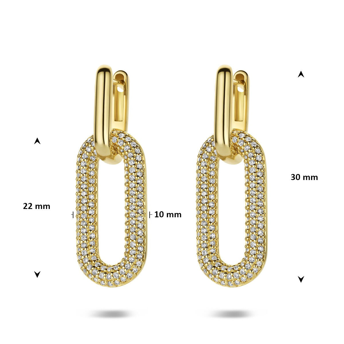 14k geelgouden oorringen met diamant