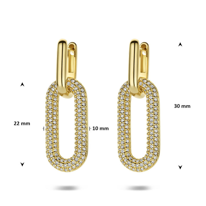 14k geelgouden oorringen met diamant