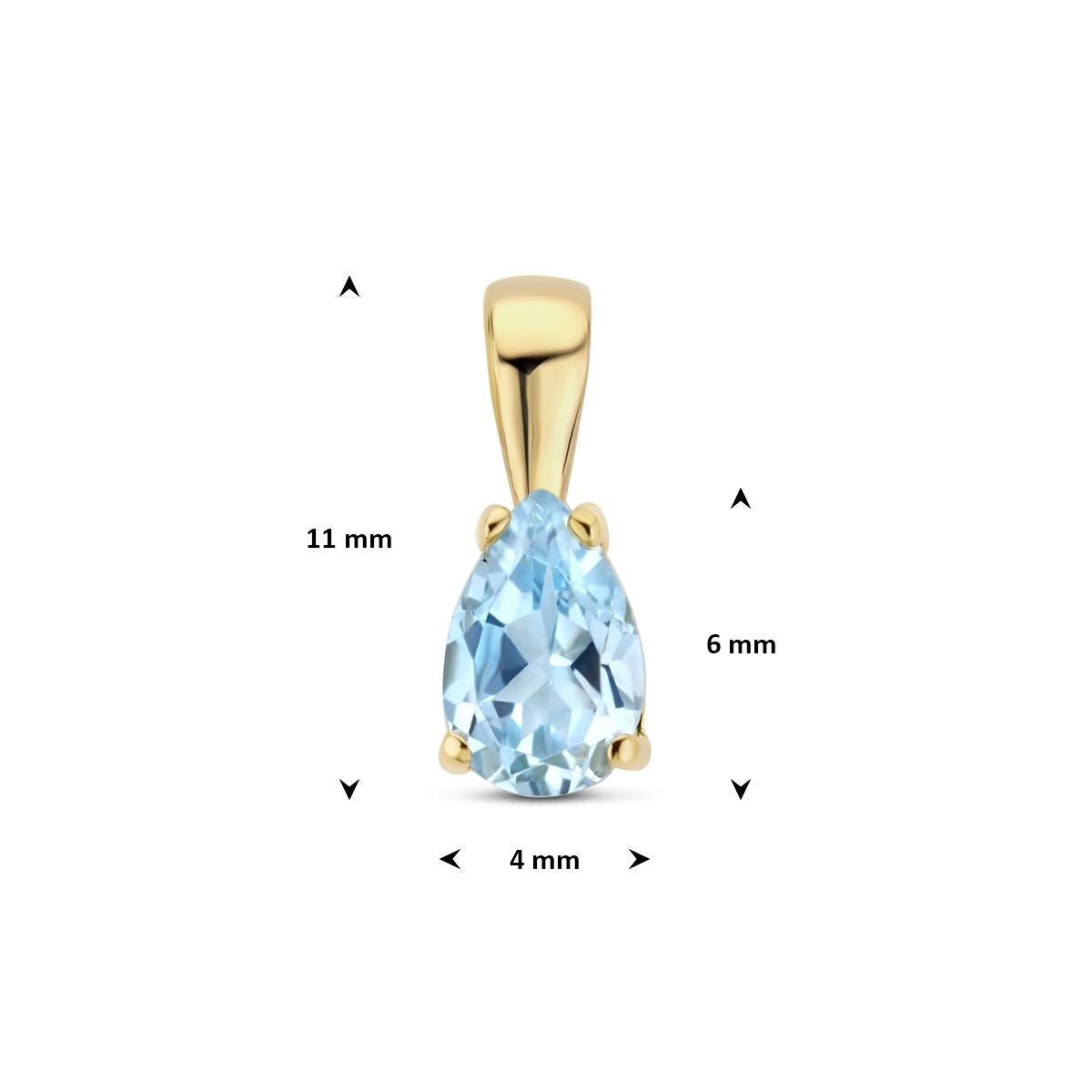 14k Geelgouden Hanger met Blauwe Topaas