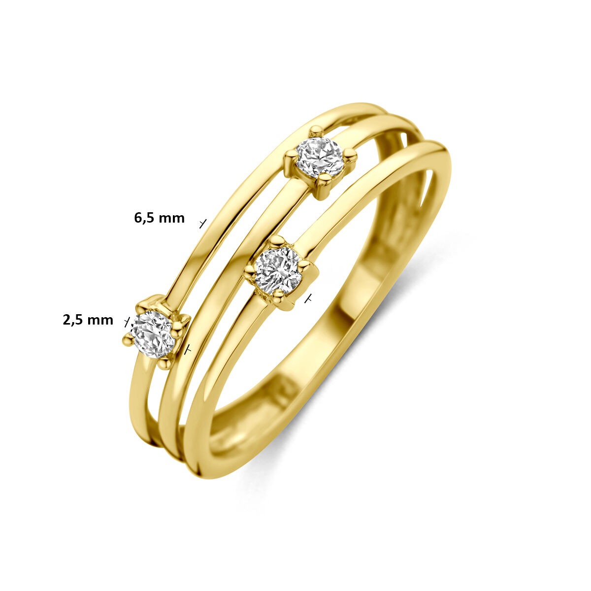 14k geelgouden ring met lab grown diamanten