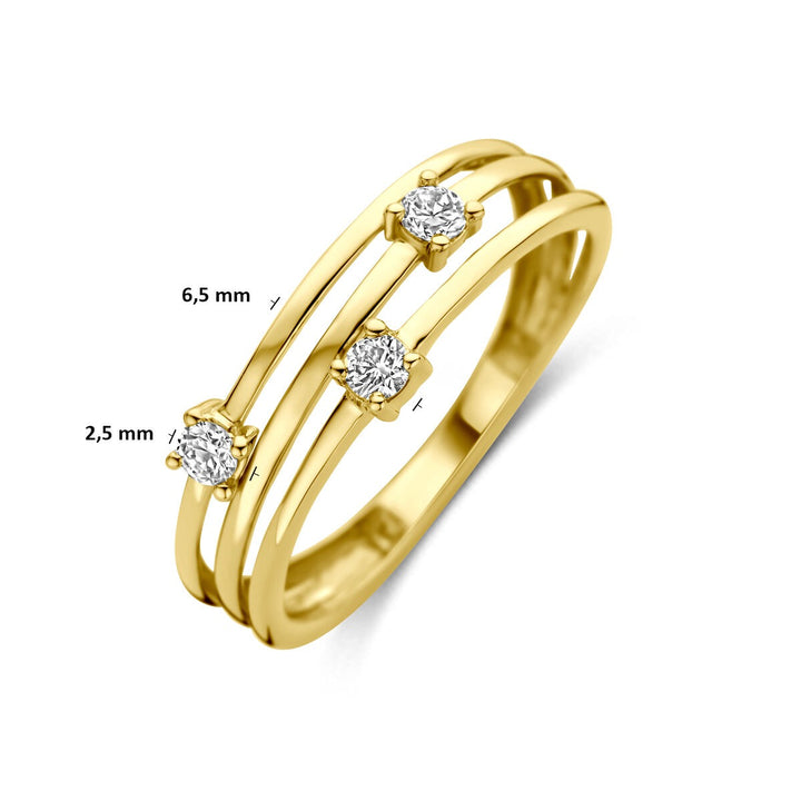 14k geelgouden ring met lab grown diamanten