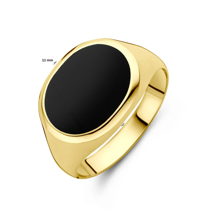 14k Geelgouden Ring met Onyx