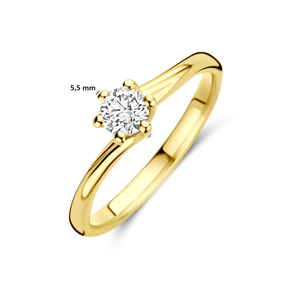14k geelgouden ring met lab grown diamant – 0.30ct