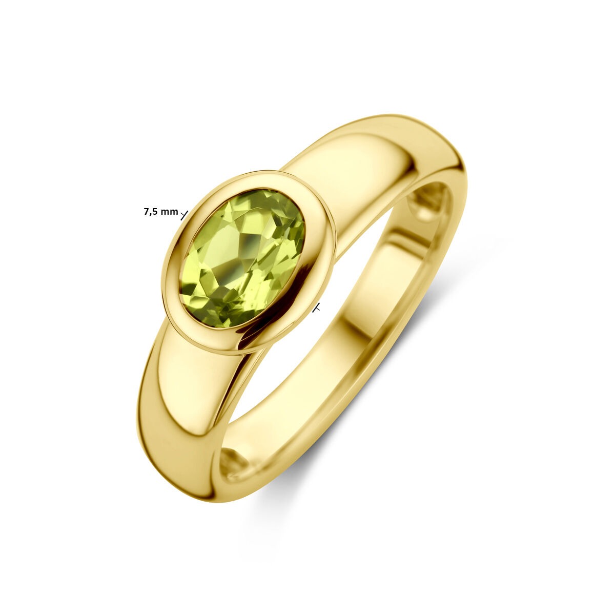 ring peridot 14K yellow gold
