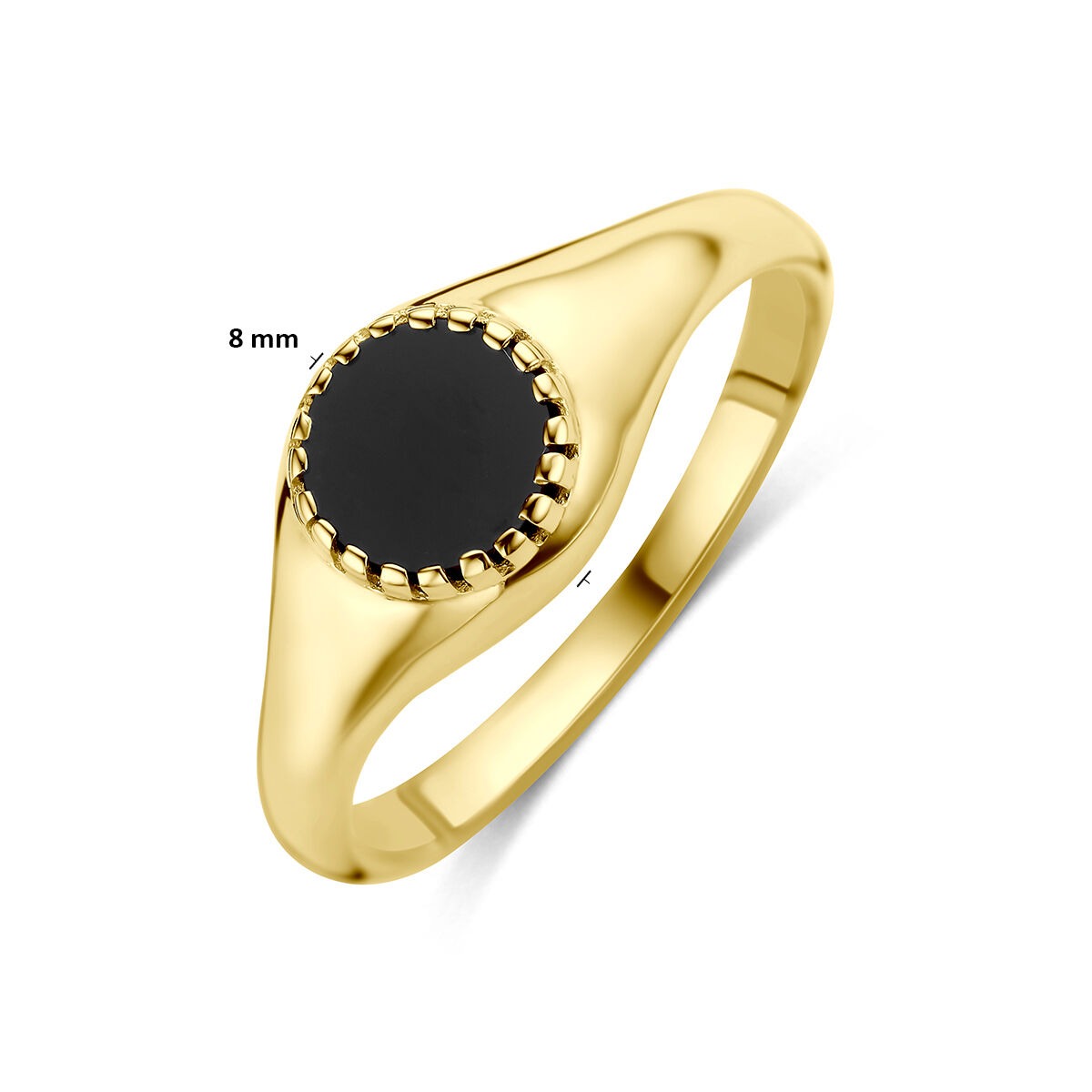 9k Geelgouden ring met onyx