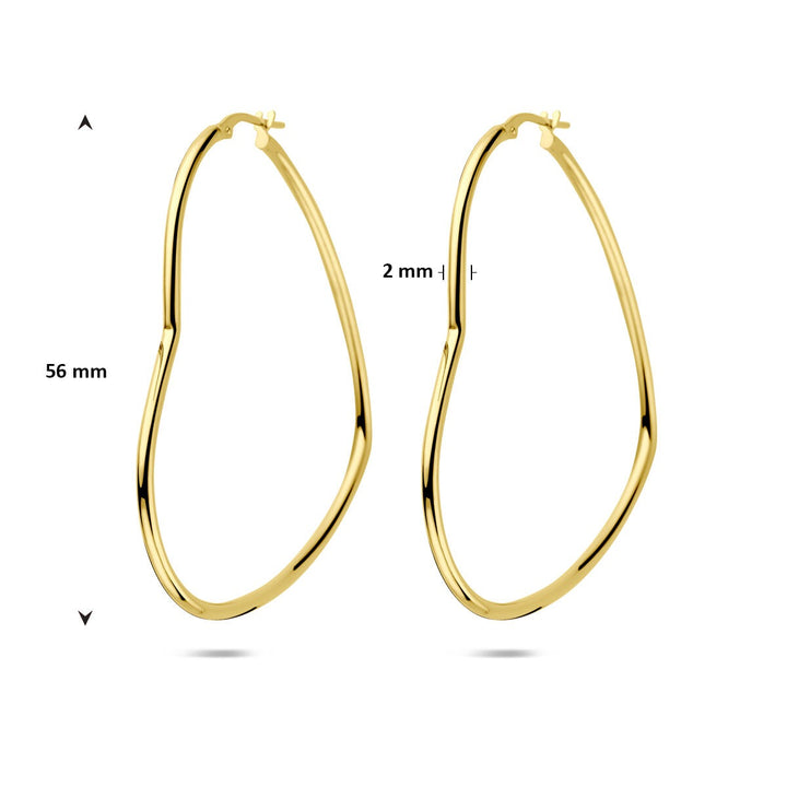 Verguld zilveren hartvormige oorringen dames