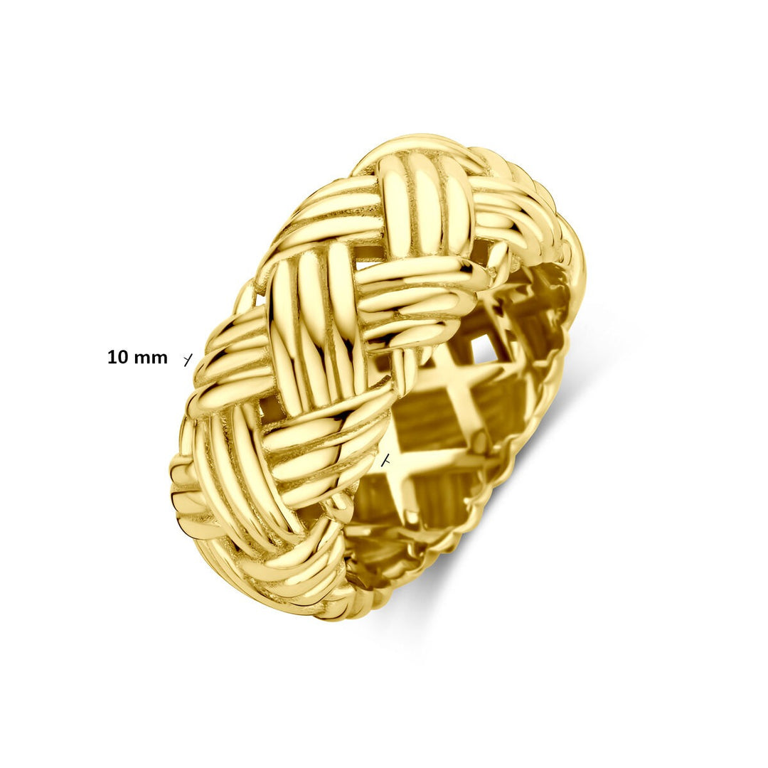 14k Geelgouden damesring – 10 mm breed