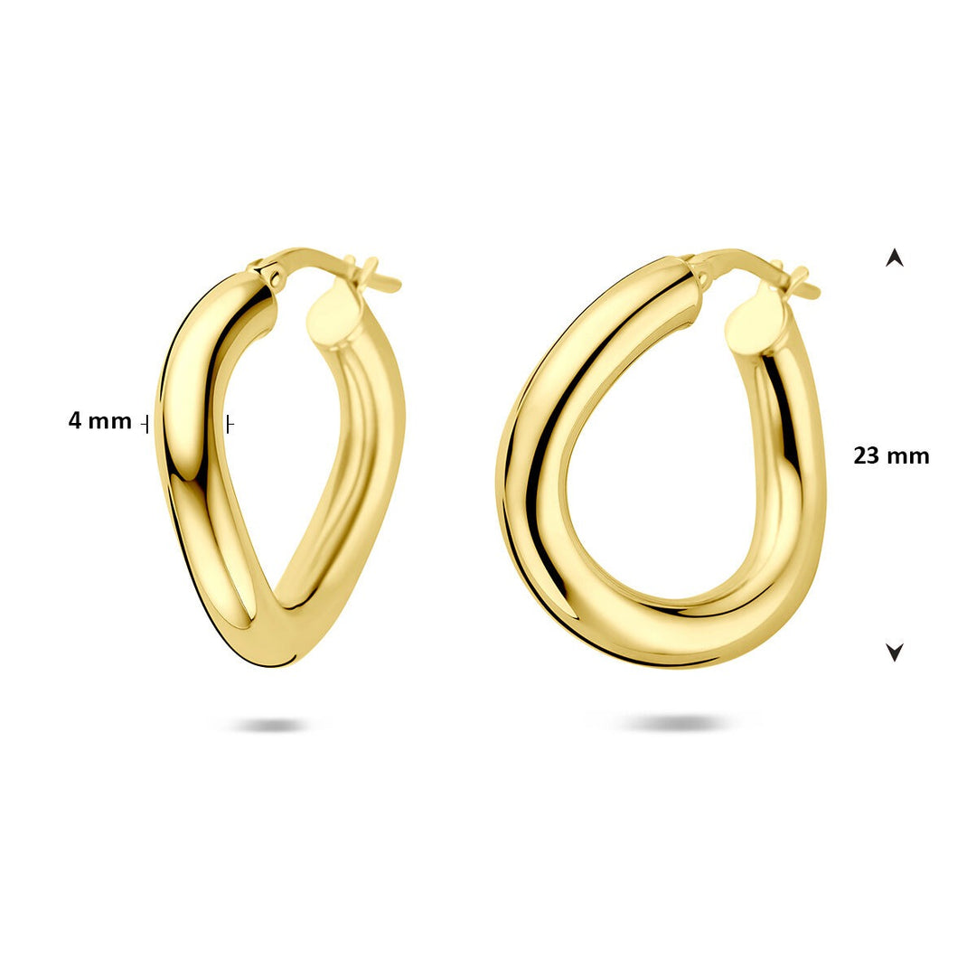 Verguld zilveren oorringen dames – 23 mm