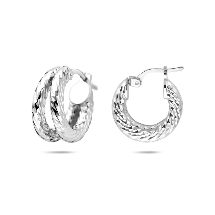 Gerhodineerd zilveren gedraaide oorringen dames