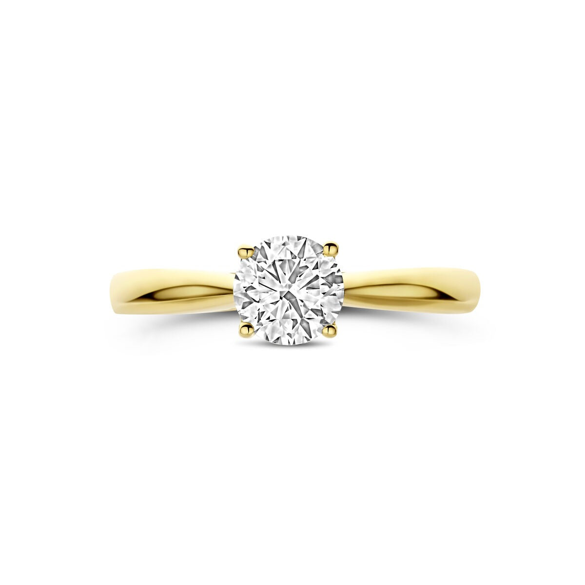 14k Geelgouden ring met lab grown diamant 0.75ct