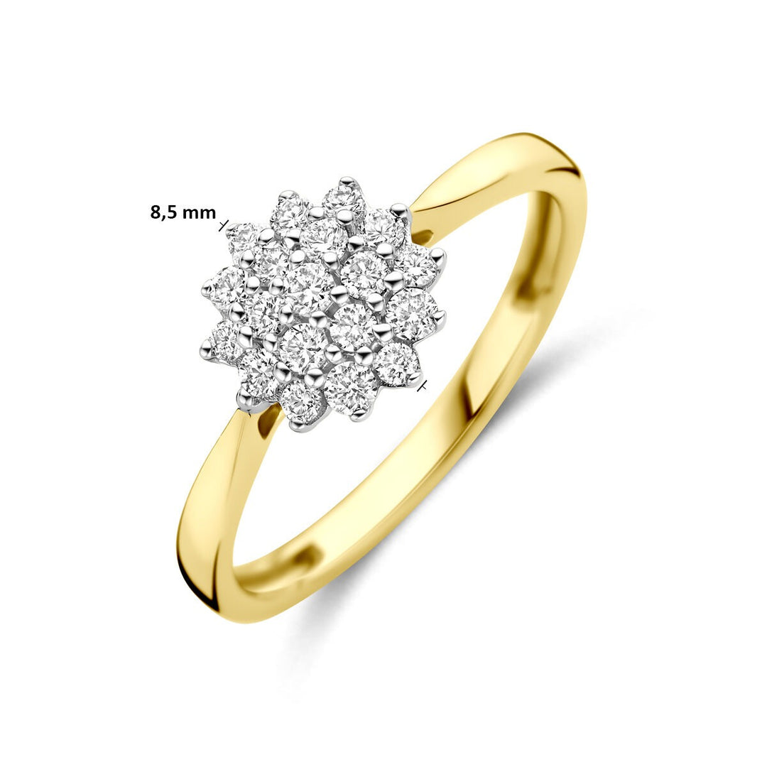 14k Bicolor geel- en witgouden ring met 0.33ct lab grown diamant