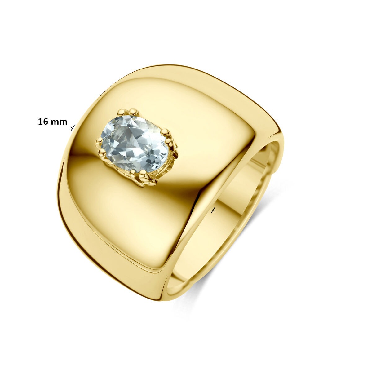 14k geelgouden ring met aquamarijn