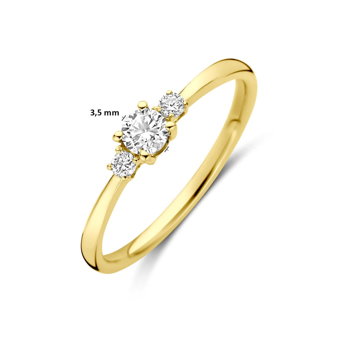 14k Geelgouden ring met 0.25ct lab grown diamant