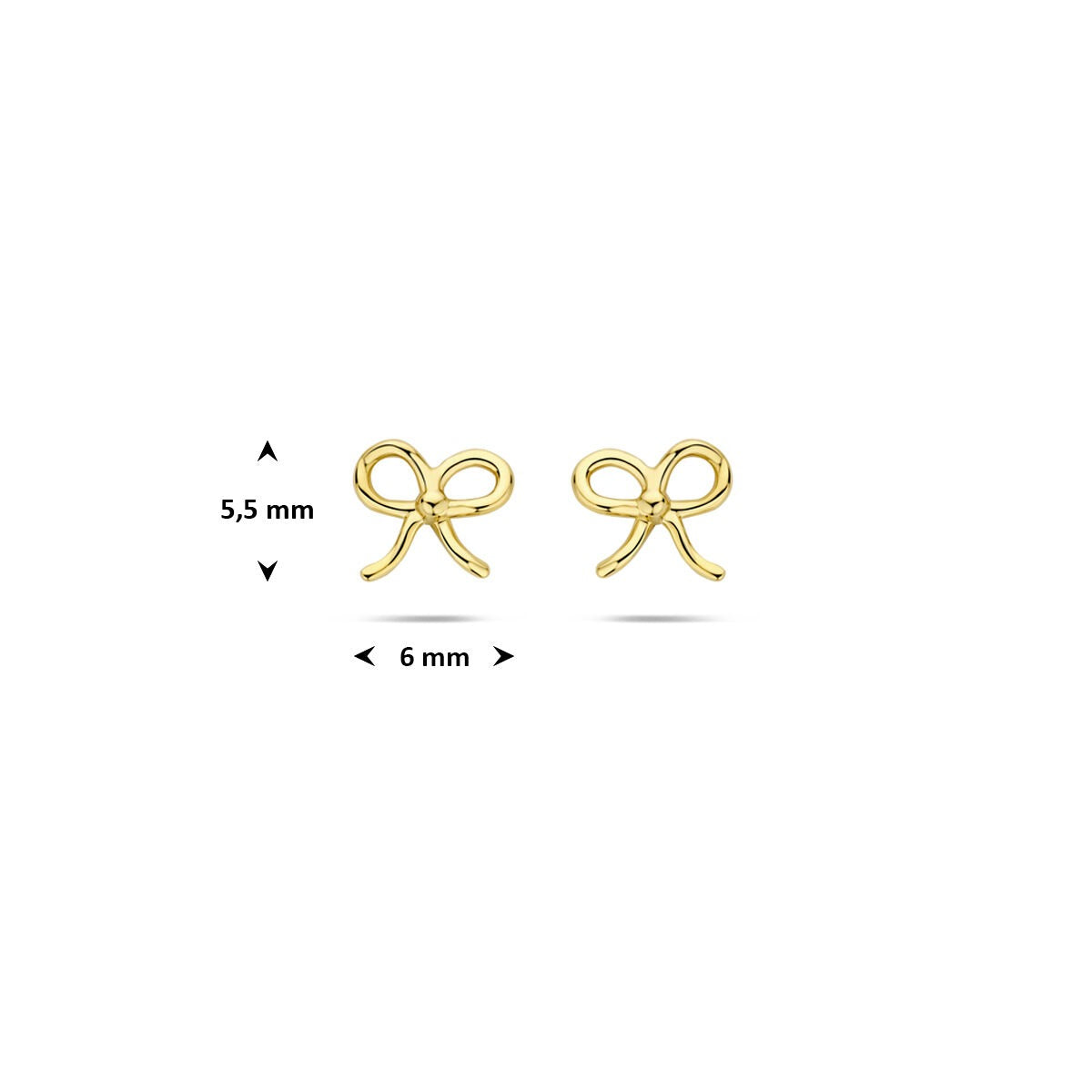 14k Geelgouden Oorknoppen Strik