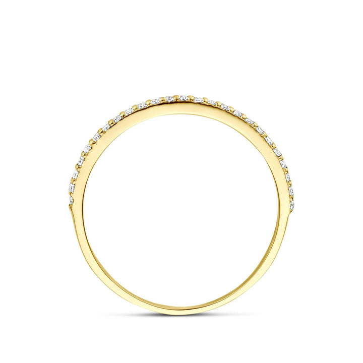 Gouden damesring met zirkonia – 14k geelgoud