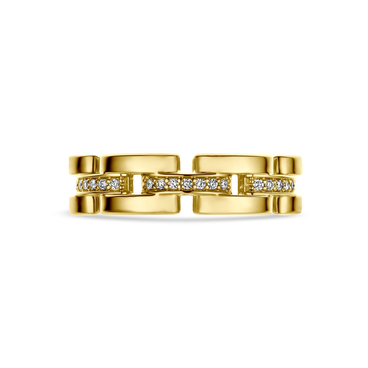 14k geelgouden ring met diamant