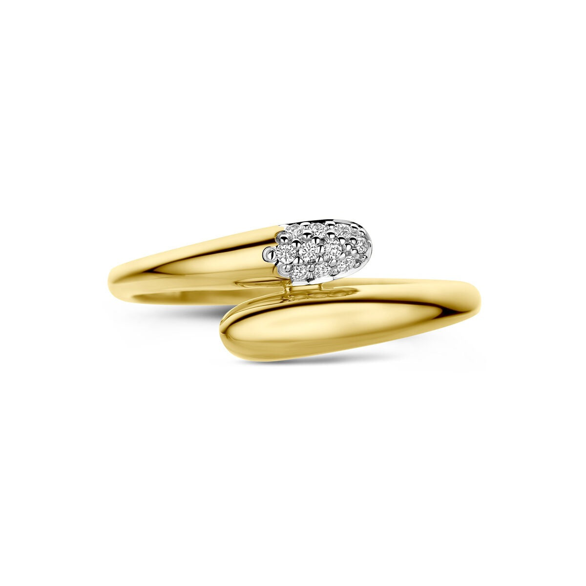 14k Geelgouden ring met diamant