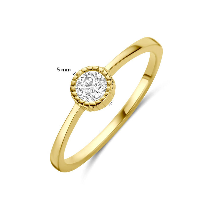 9k Geelgouden ring met zirkonia