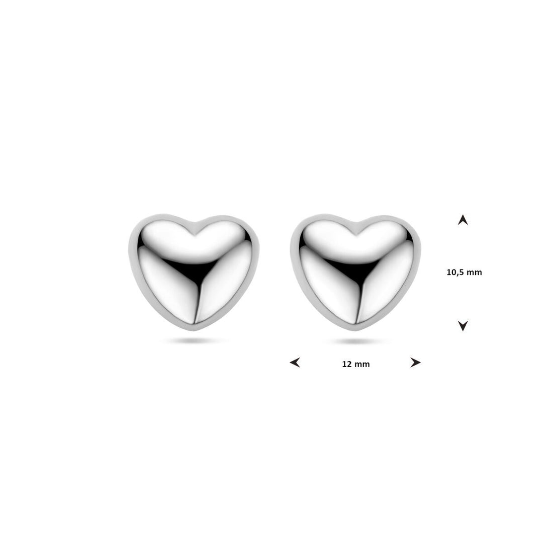 Ohrstecker Herz Silber rhodiniert