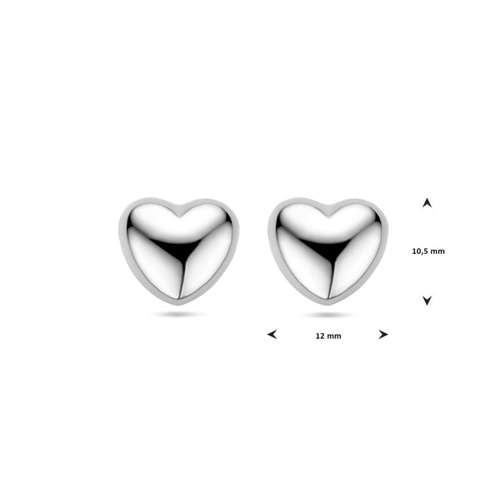 Ohrstecker Herz Silber rhodiniert