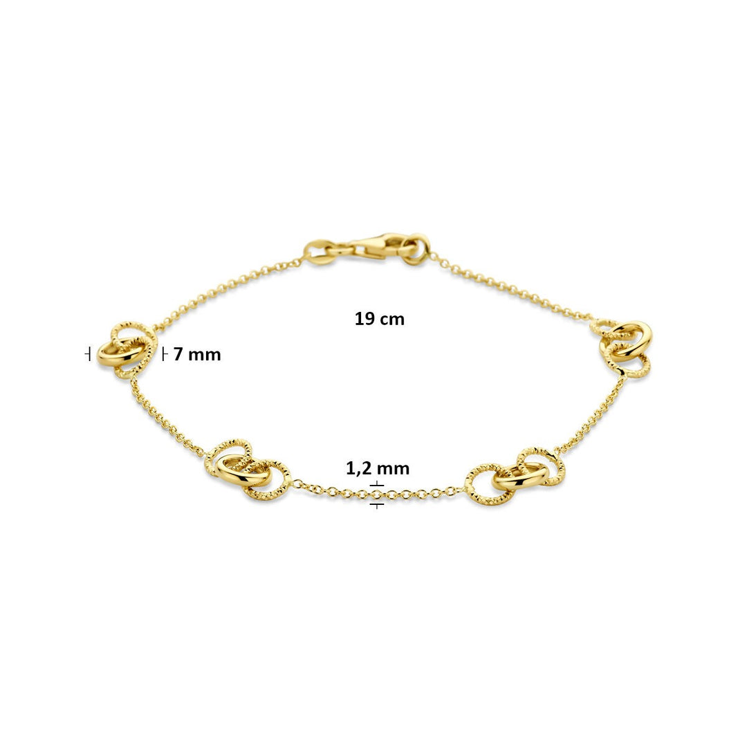 Gouden dames armband met rondjes – 14k geelgoud