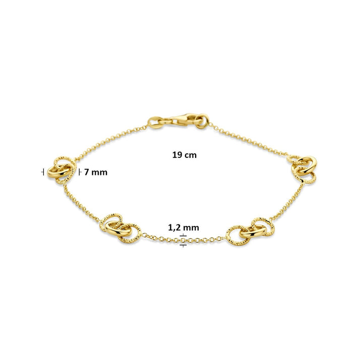 Gouden dames armband met rondjes – 14k geelgoud