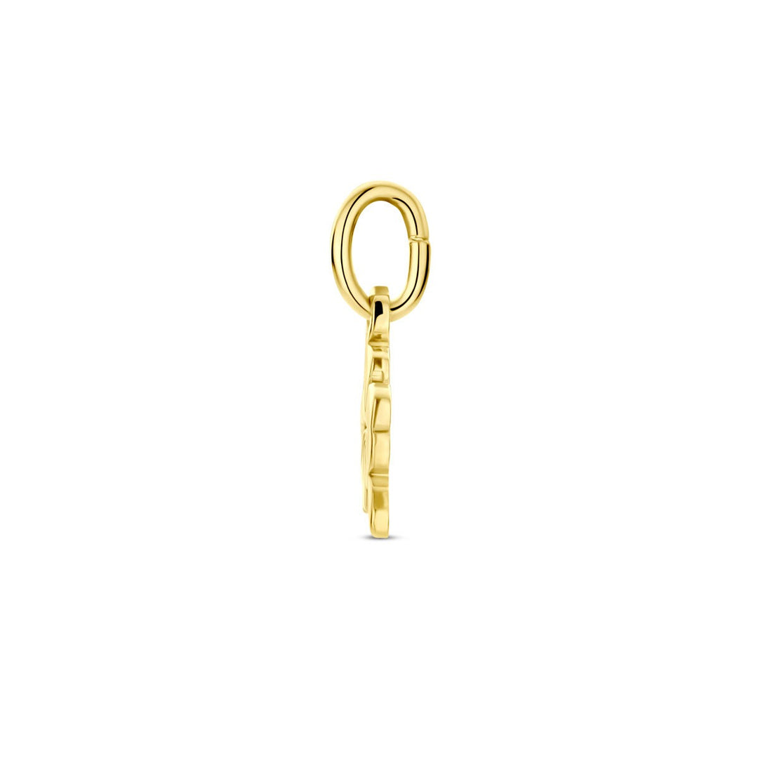 Gouden klavertje hanger – 9k geelgoud