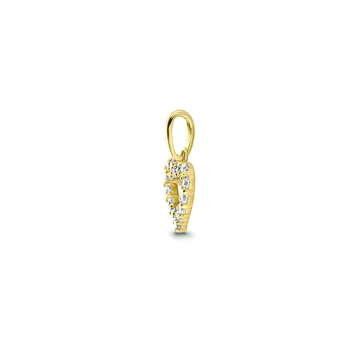 9k Geelgouden hanger met hart van zirkonia