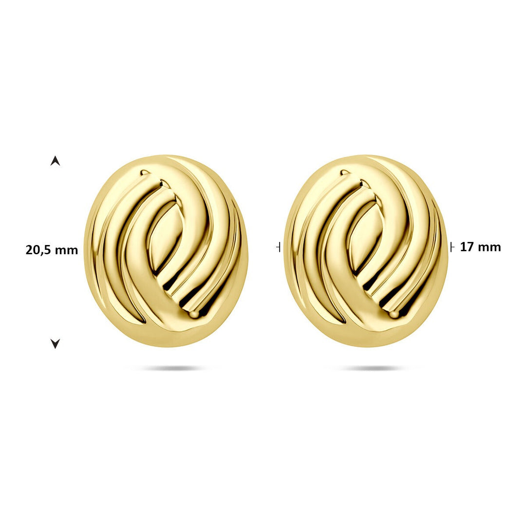 Verguld zilveren oorknoppen dames – geelgoudkleurig