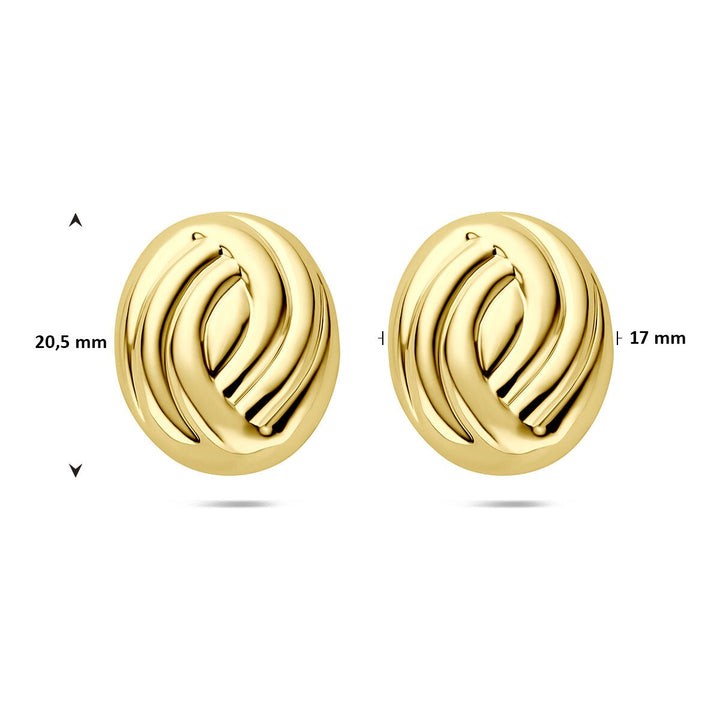 Verguld zilveren oorknoppen dames – geelgoudkleurig