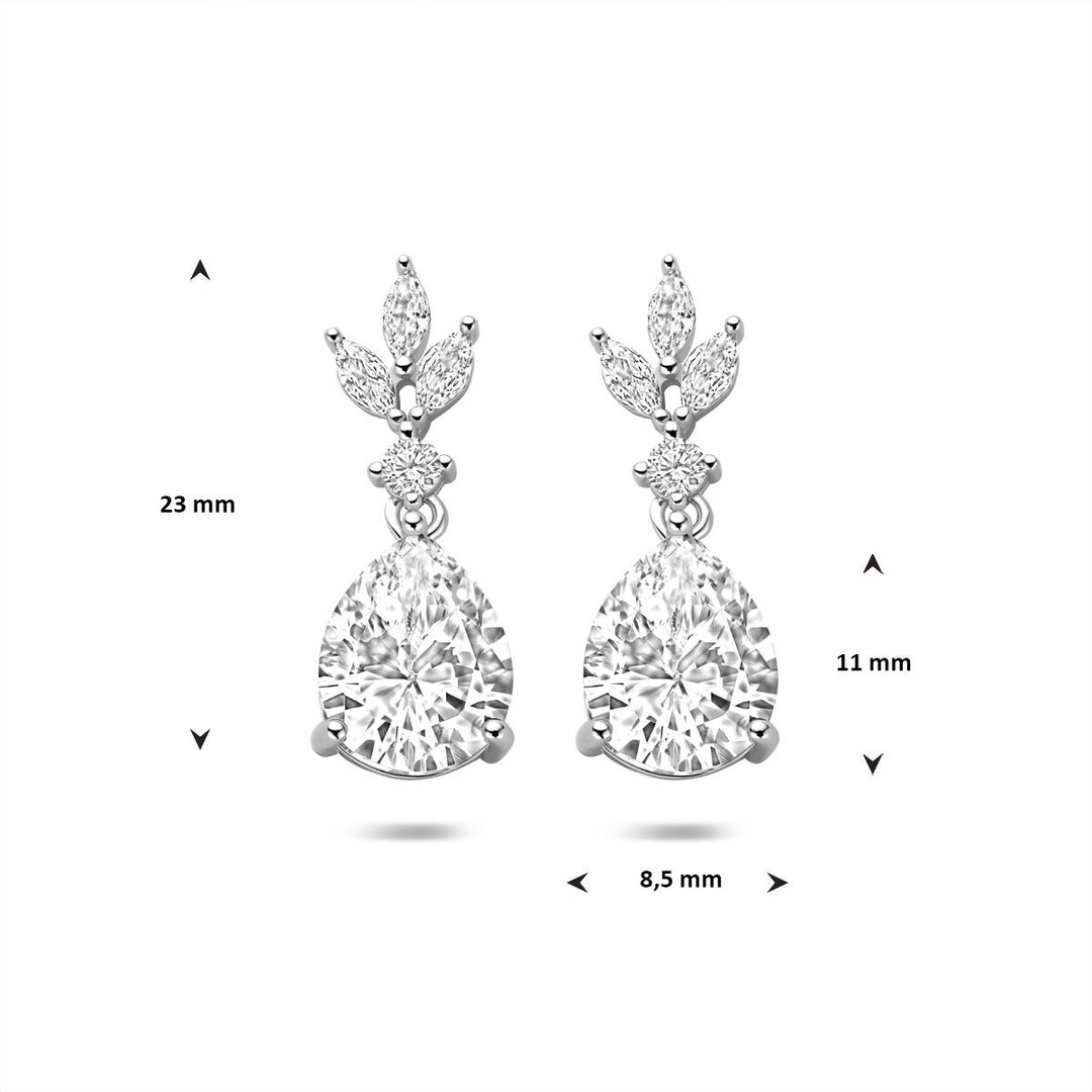 Gerhodineerd zilveren oorhangers met zirkonia