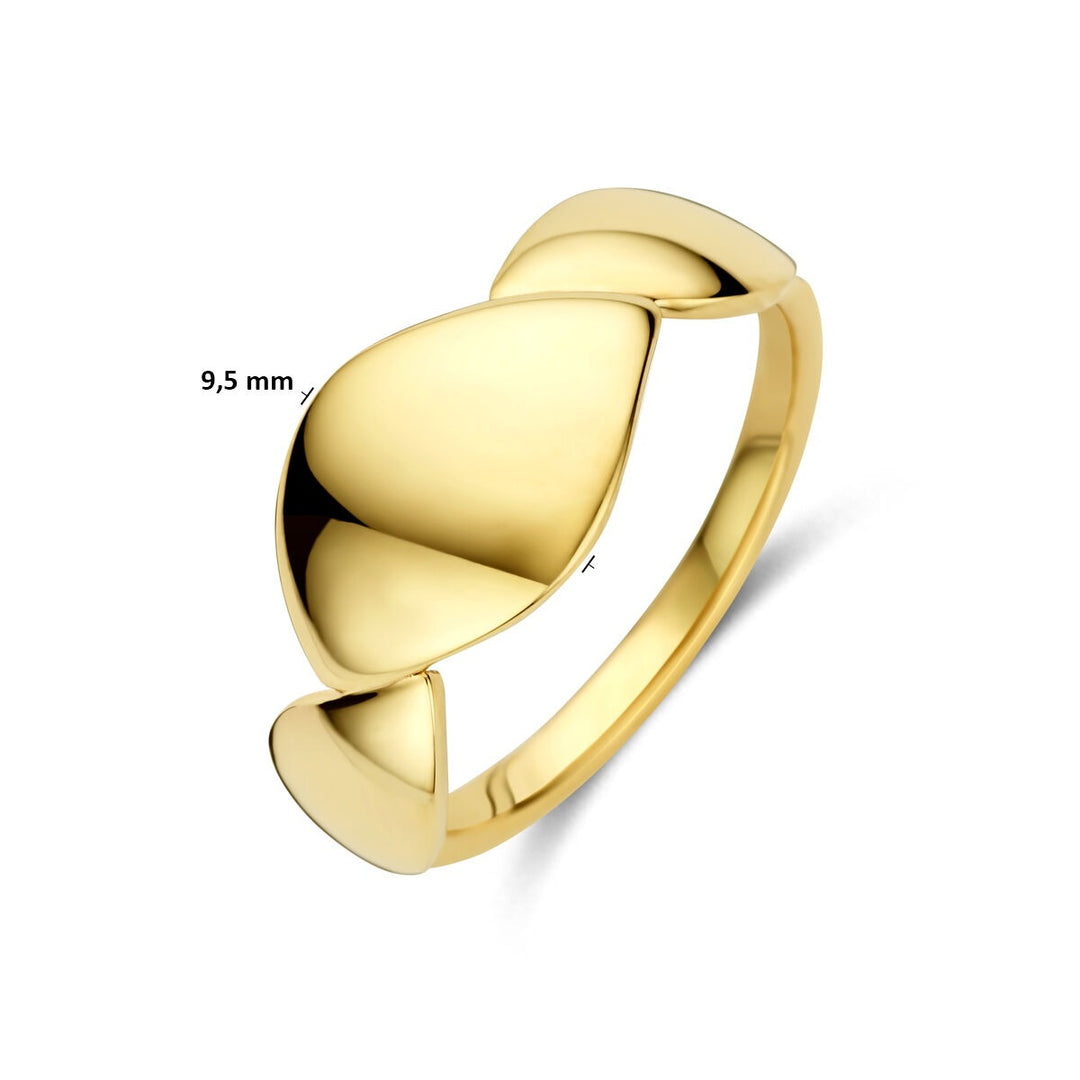 14k Geelgouden dames ring met brede band