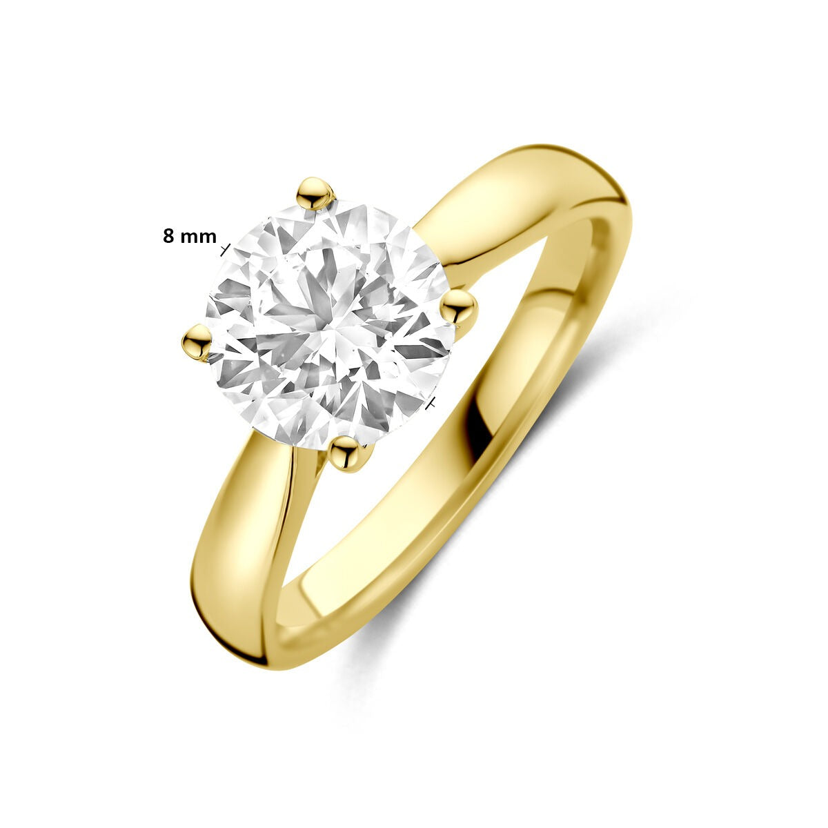 14k Geelgouden ring met 2.00ct lab grown diamant