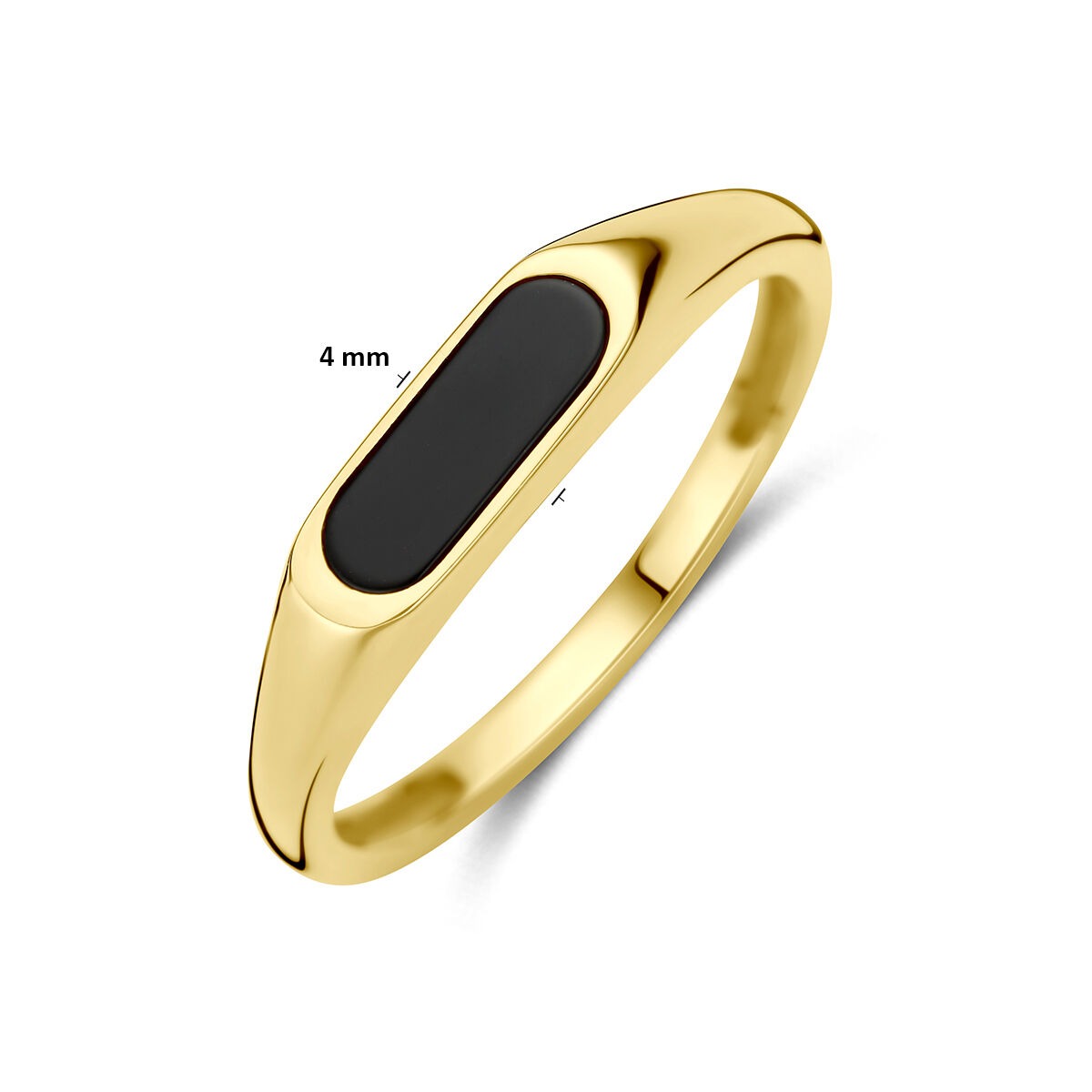 9k Geelgouden ring met onyx