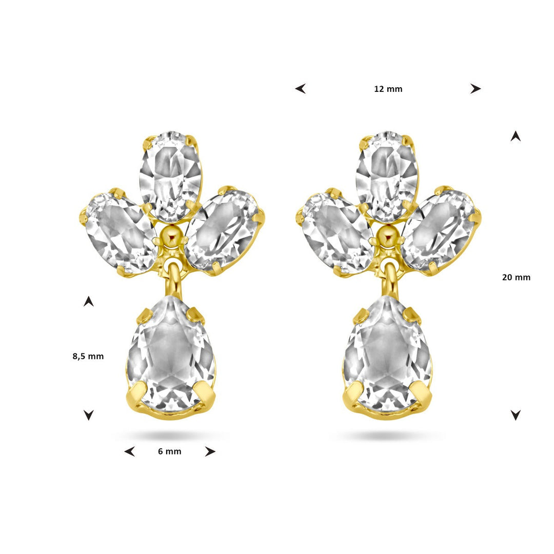 Swarovski-Ohrringe 1 Mikron Silber vergoldet (gelb)