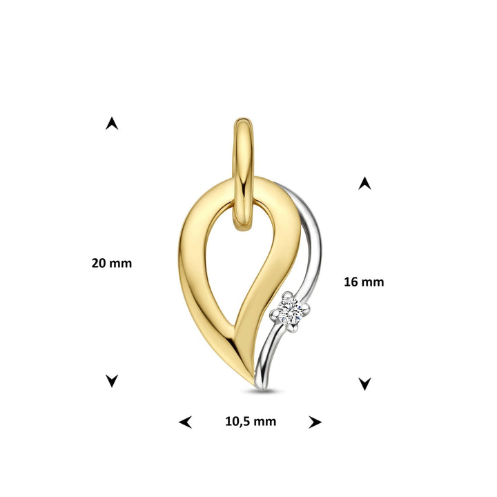 14k Geelgouden hanger met diamant