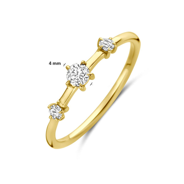 14k Geelgouden ring met lab grown diamant 0.20ct