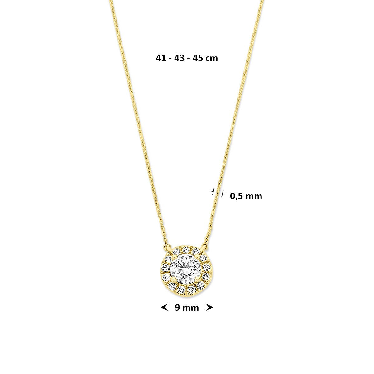 14k Gouden ketting met lab grown diamant