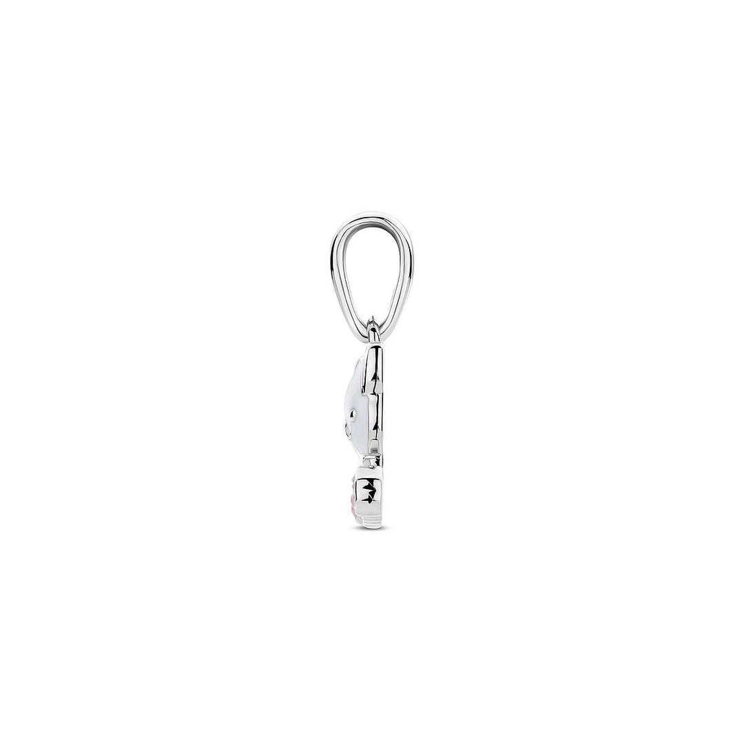 Zilveren hanger poes met emaille – gerhodineerd 925 zilver