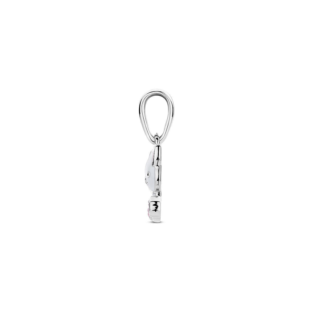 Zilveren hanger poes met emaille – gerhodineerd 925 zilver