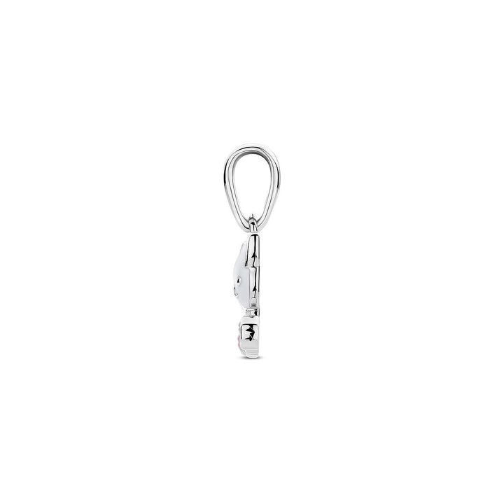 Zilveren hanger poes met emaille – gerhodineerd 925 zilver