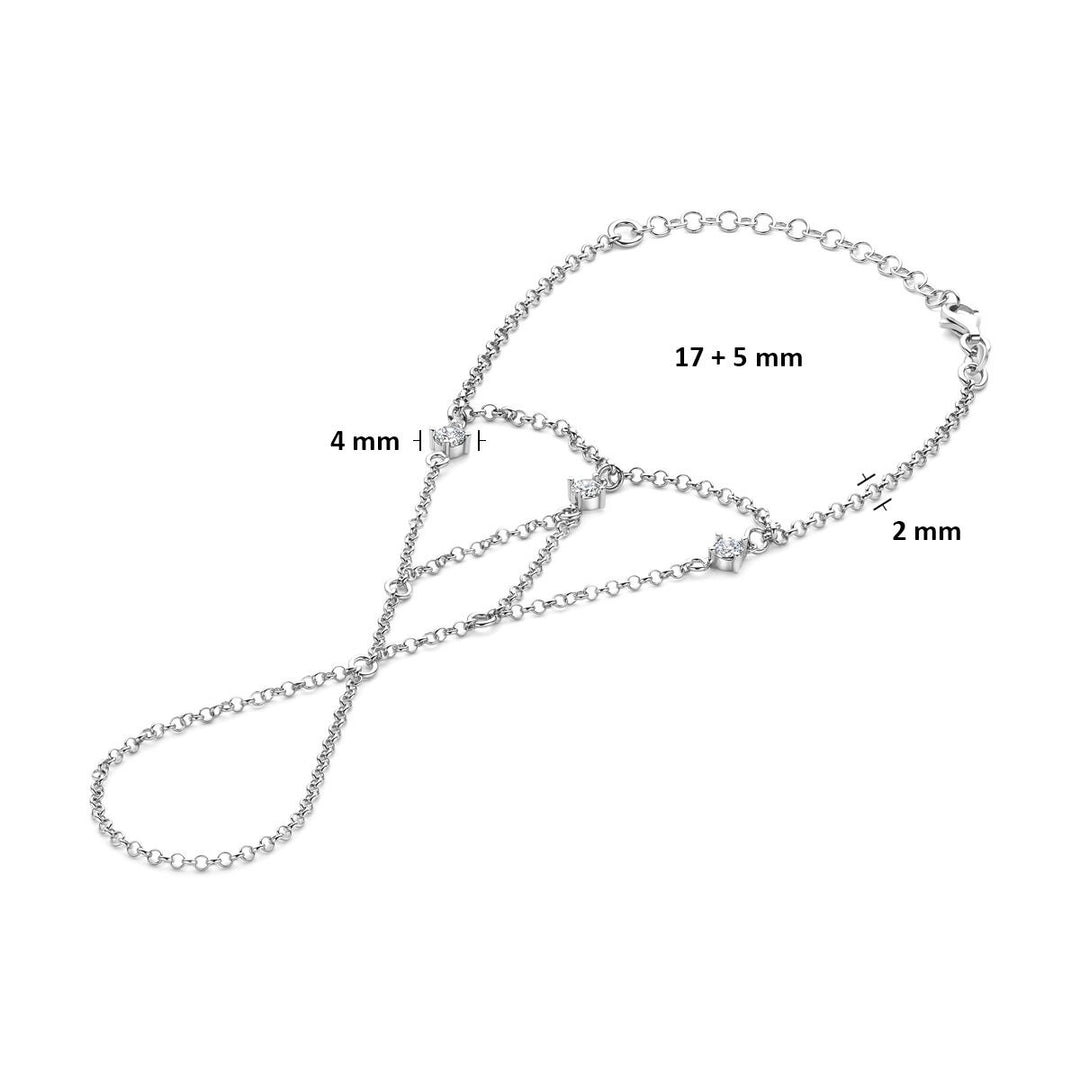 Gerhodineerd zilveren handsieraad met zirkonia
