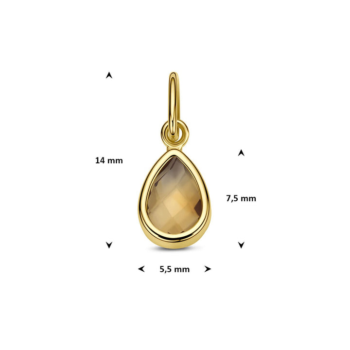 14k Geelgouden hanger met citrien