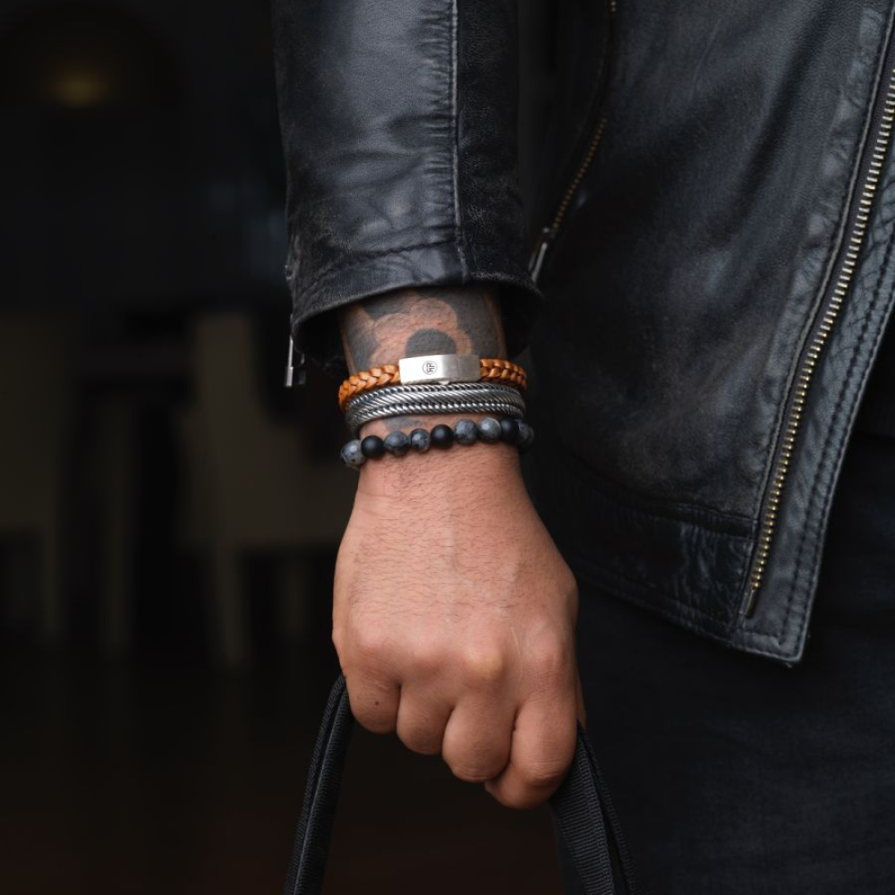 Braided Square 925 Cognac