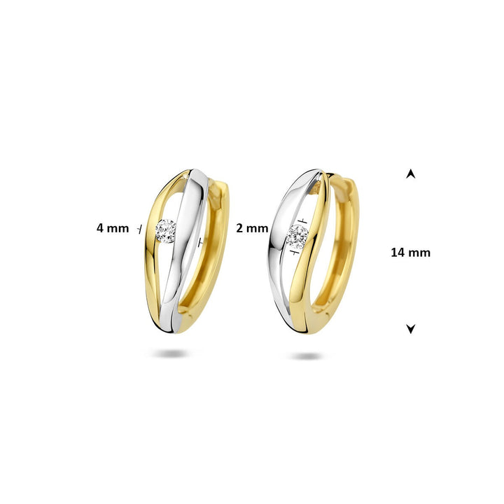 14k bicolor klapoorringen met lab grown diamant