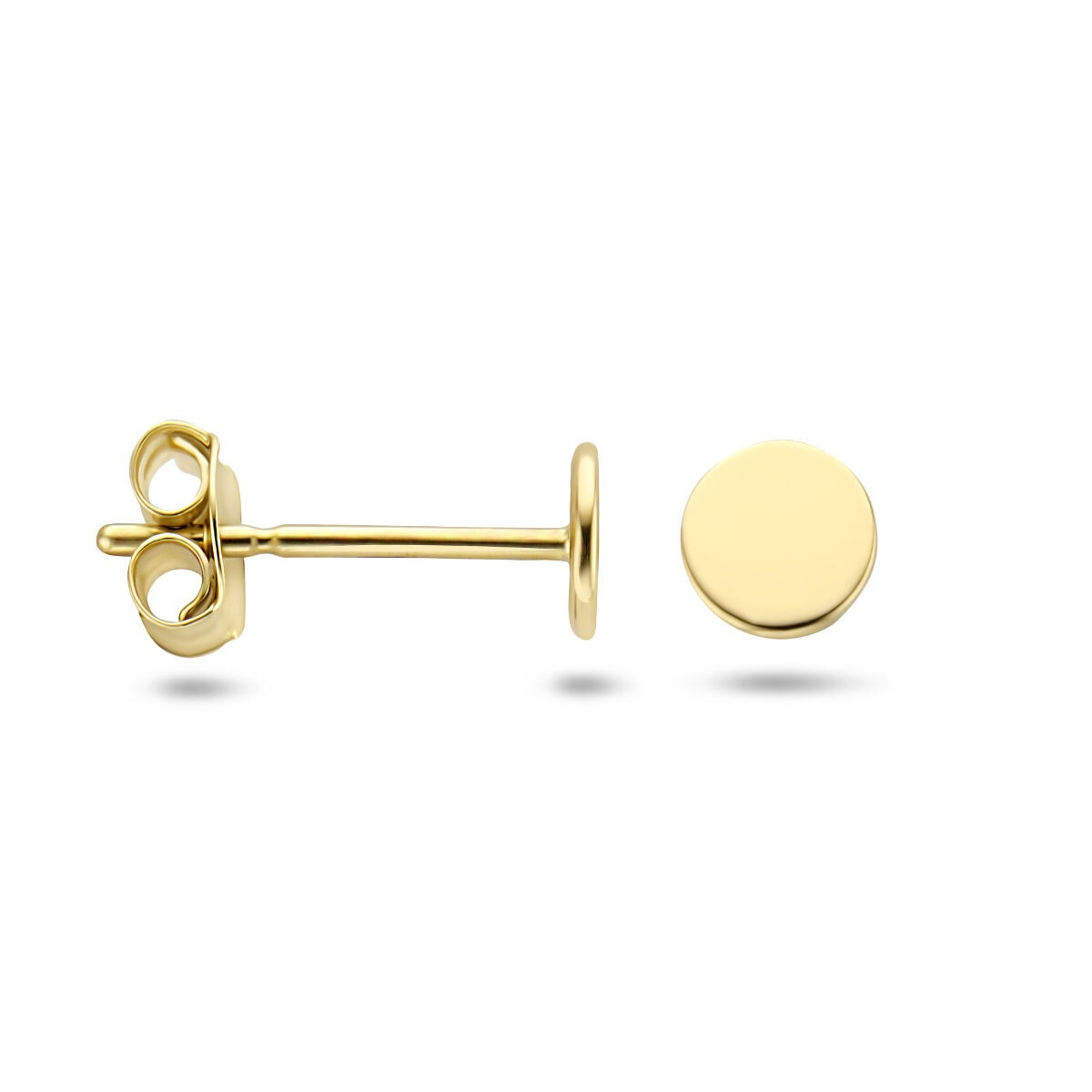 9k Geelgouden ronde oorknopjes
