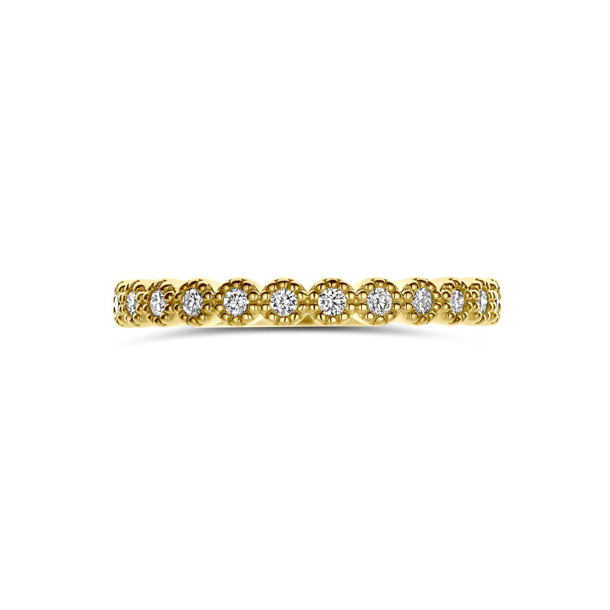14k Geelgouden Alliance Ring met Diamant 0,18 ct