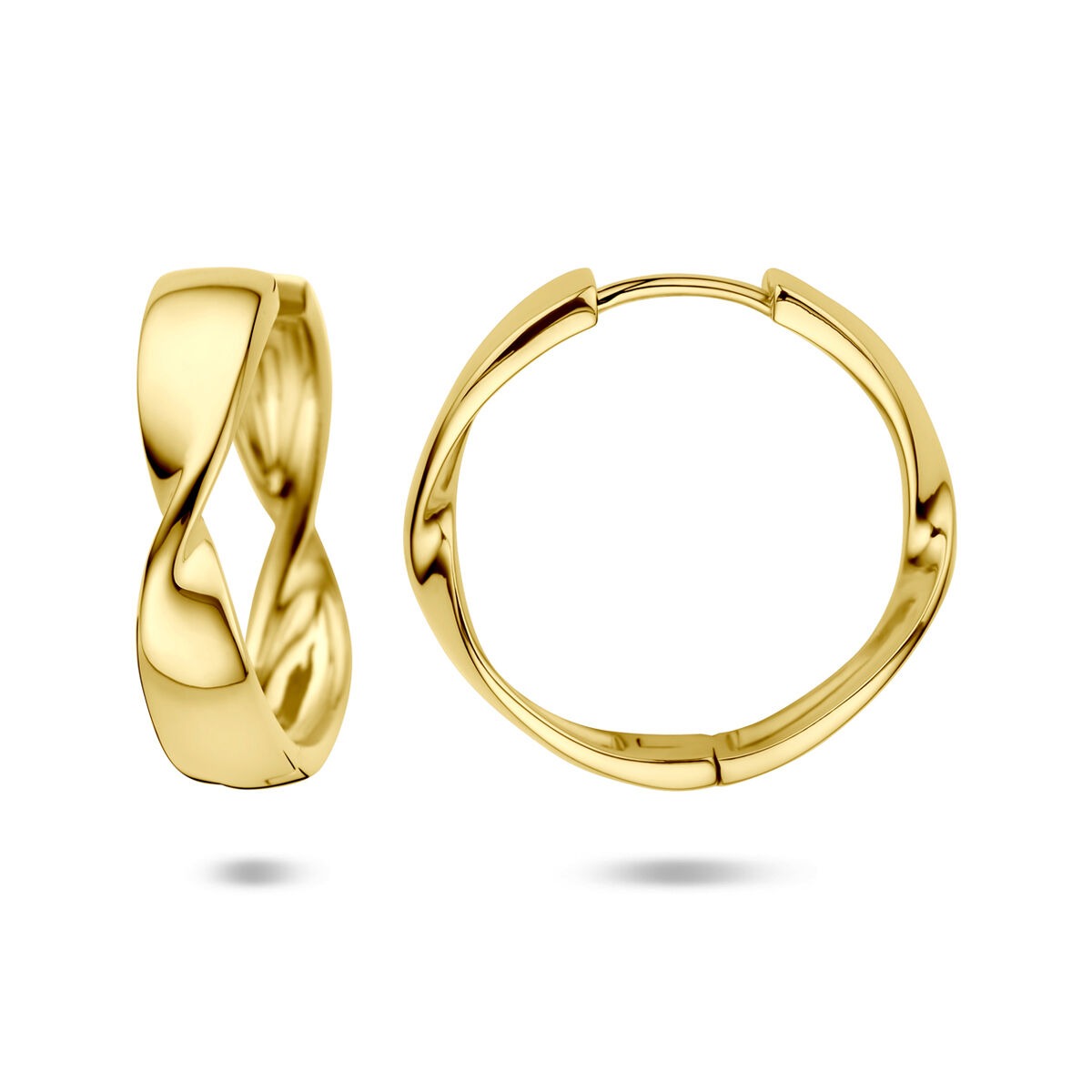 Verguld zilveren klapoorringen dames – 25 x 6 mm