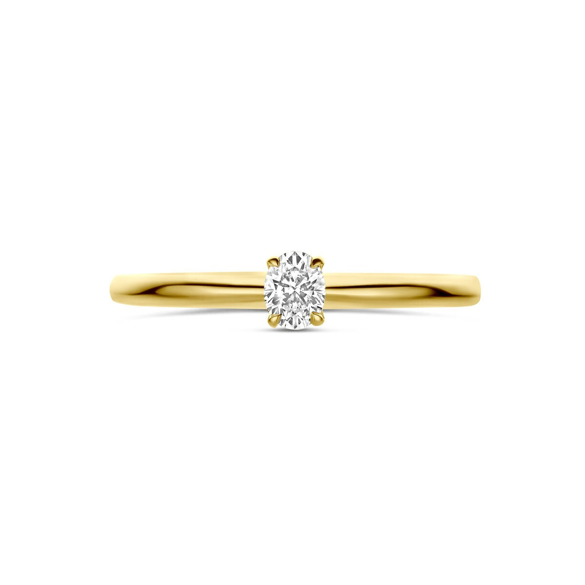 14k Geelgouden Ring met Diamant 0,21 ct Solitaire