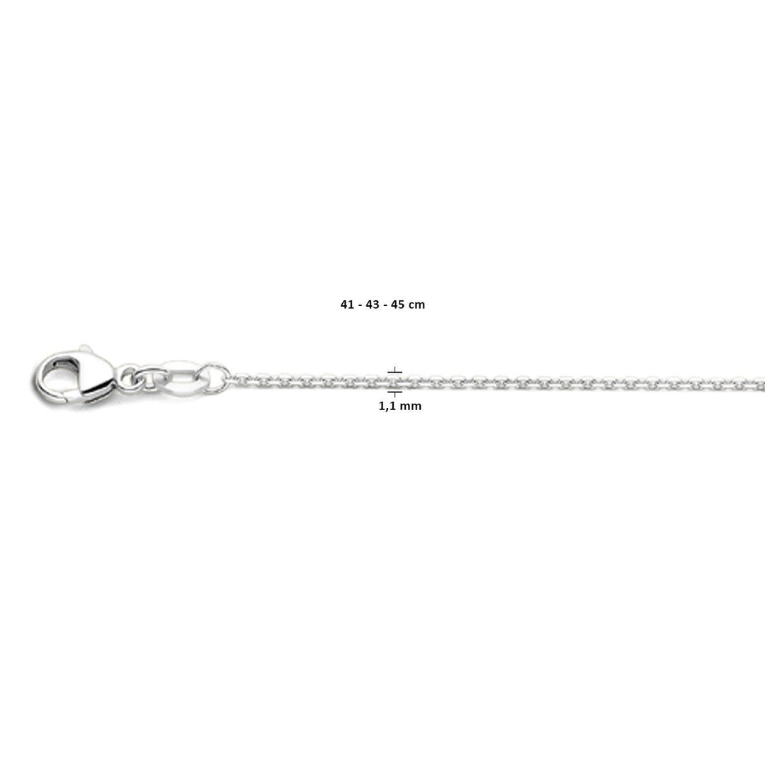 18k witgouden dames ketting – anker collier 45 cm